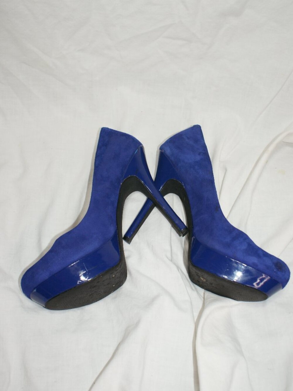 Jessica Simpson Cobalt Blue Platform Pumps - Size 8 - Well Worn - Picture 11 of 11